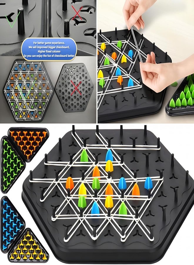 ROSTON Triggle games with rubber band Large Size Chain Triangle Chess Game, Triggle Game, Board Games for Family Game Night - Family Board Games for Kids and Adults - 2-4 Players - Ages 3 Years and Up - Image 5